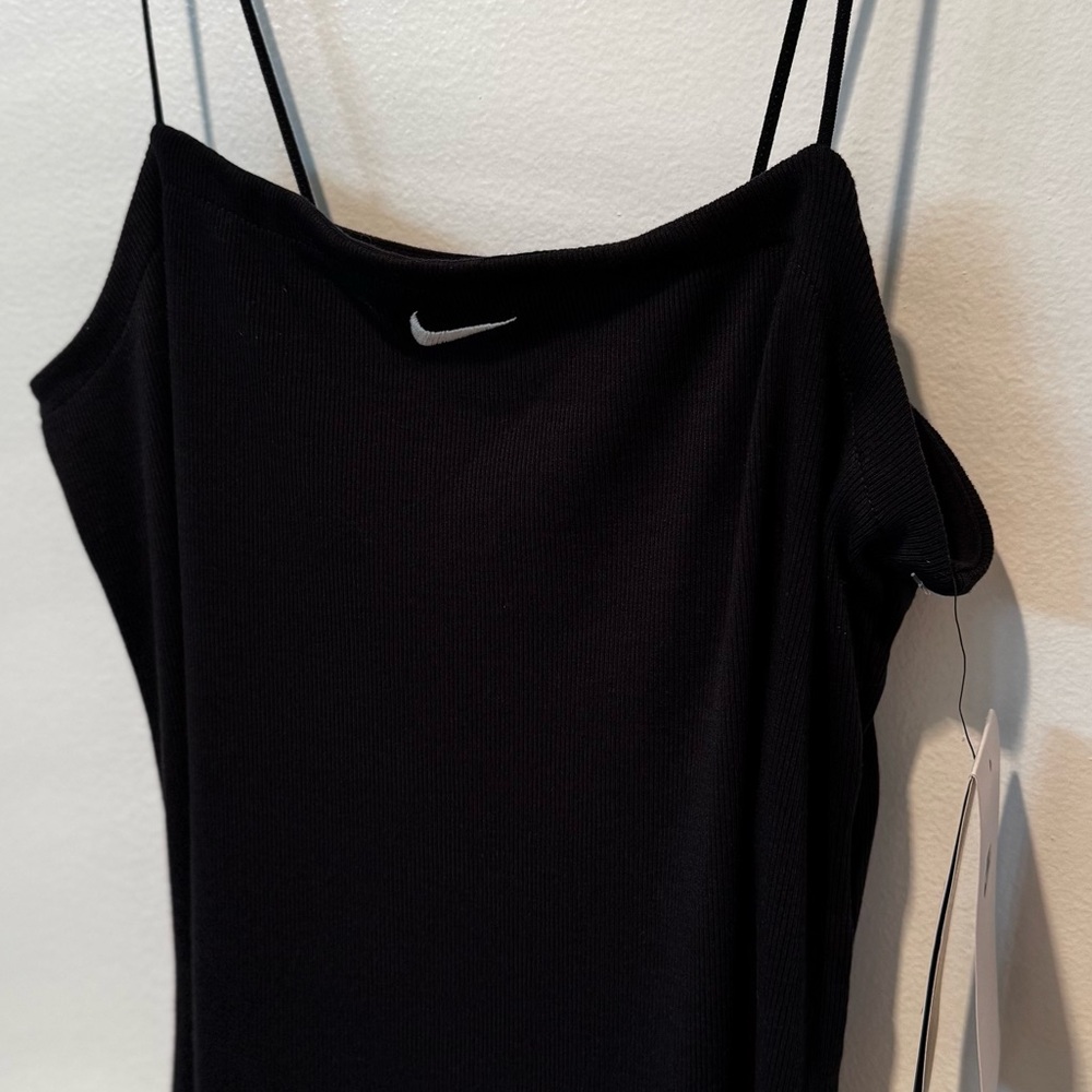 Nike Sportswear Chill Knit Women's Tight Mini-Rib Tank Dress in Black - Picture 14 of 15